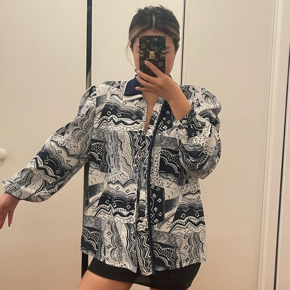 Oversized Blue Painted Shirt